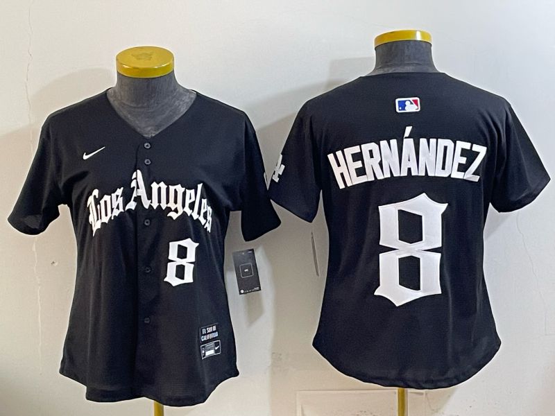 Youth Los Angeles Dodgers #8 Hernandez Black 5th Jointly Name 2026 Nike MLB Jersey style 01